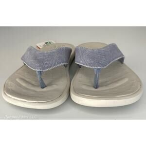 Flip Flop Thong Sandal Blue Women's 6 Kids 4 Soft Science Skiff 2.0 Canvas